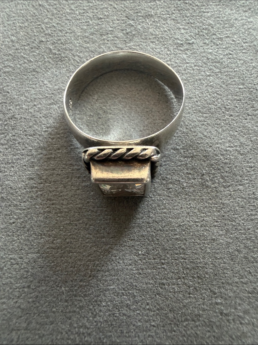Silpada Silver Ring with Clear Square Stone - Picture 2 of 3